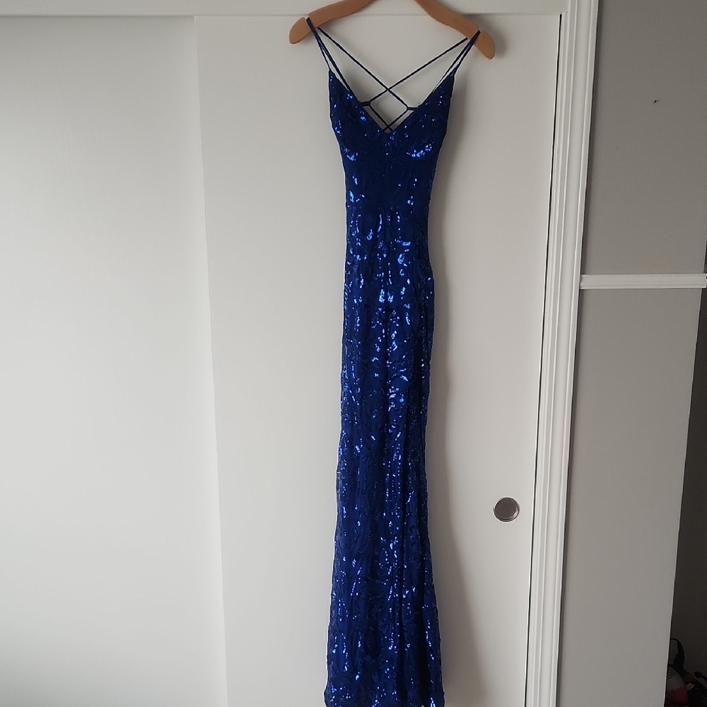 Windsor Royal Blue Sequin Formal Dress, Size XS